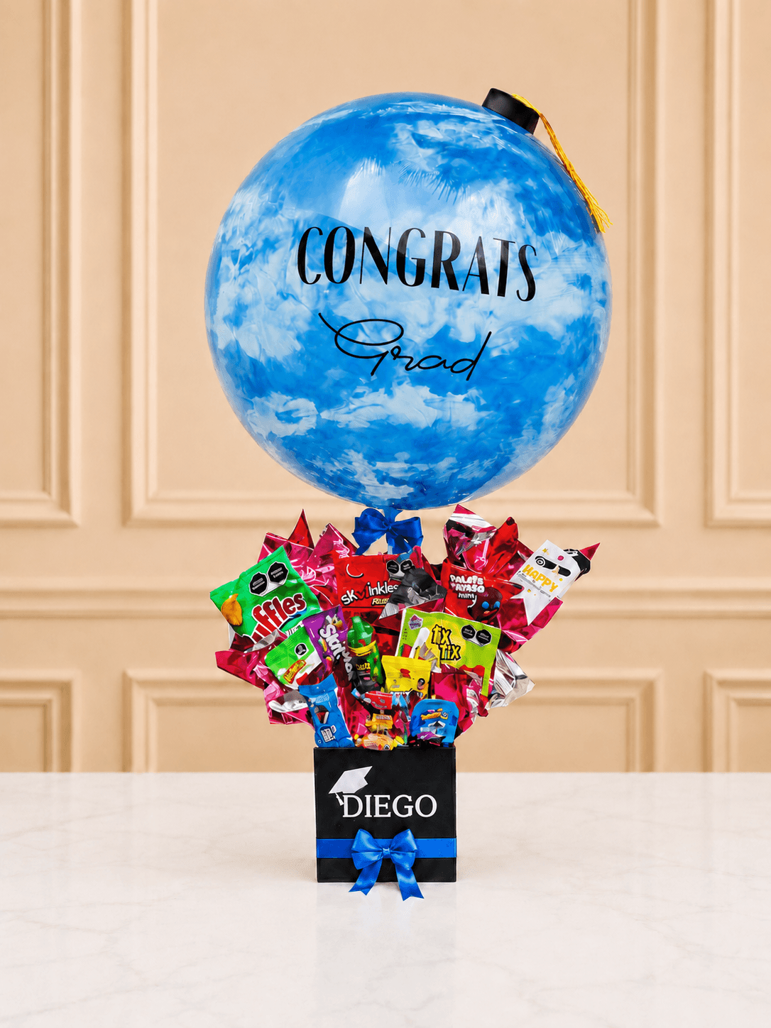 GLOBO Y CAJA DE DULCES