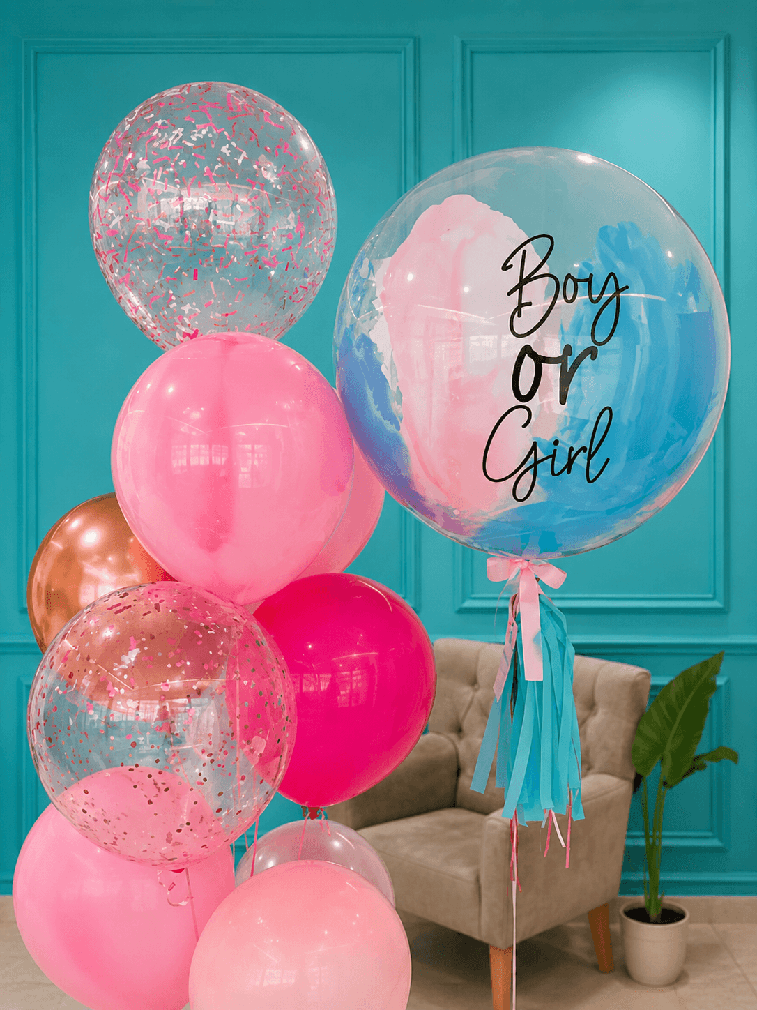 Burbuja con 10 baby balloons