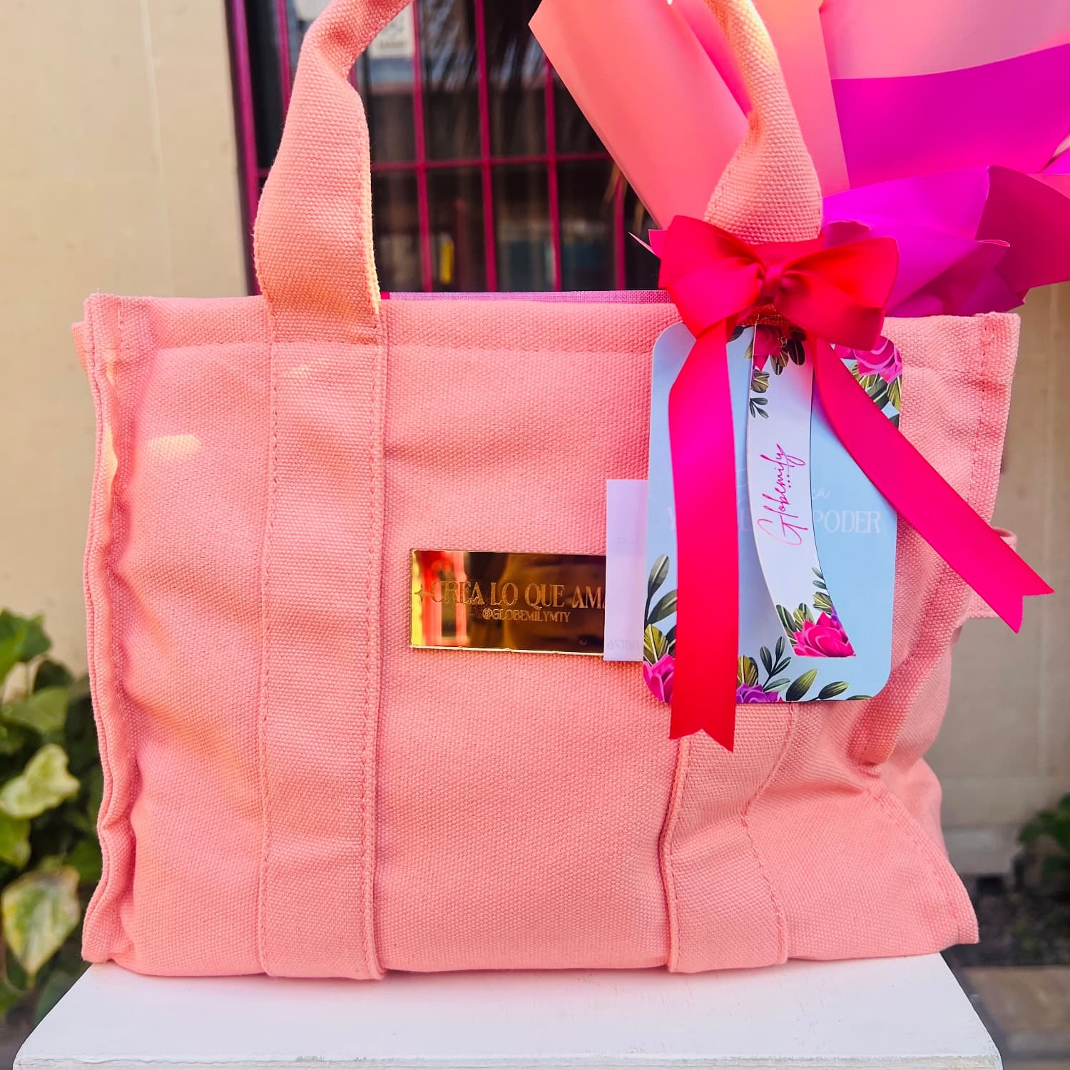 Breakfast tote bag pink Tote Bag Pink