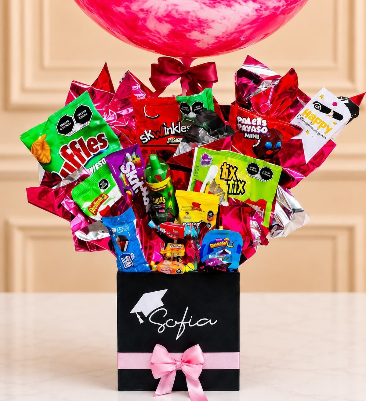 GLOBO Y CAJA DE DULCES